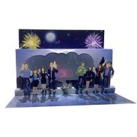 China Customized Graduation Pop-Up Musical LED 3D Cards with Paper Surface Finishing for sale