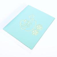 China Baby Pram 3D Pop Up Greeting Card With White Envelope CMYK Color Offset Printing for sale