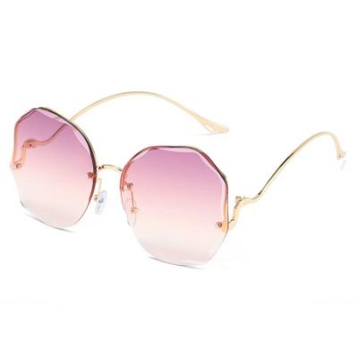 China Stylish Vintage Durable Sunglasses And Unique Metal Rimless Sunglasses For Women for sale