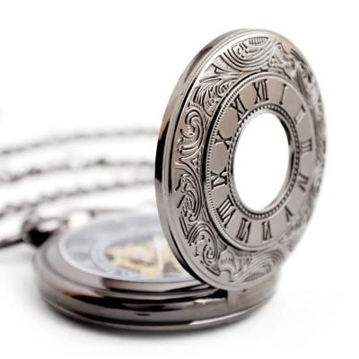 China New modern mechanical pocket watch men's hollow-out large mechanical pocket watch Rome leisure mechanical watch for sale