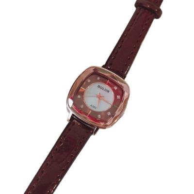 China New Trend Alarm Square Slotted Belt Watch Casual Korean Women's Watch for sale