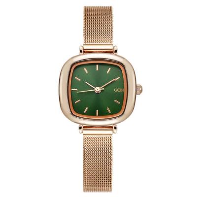 China New Women's Automatic Date Watch Students' Temperament Mesh Watch Simple Small Thin Belt Square Chain Women's Dial for sale