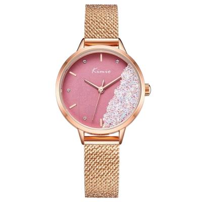 China Creative Women Ladies Mesh Belt Ladies Watch Dandelion Printed Dial Niche Quartz Watch for sale