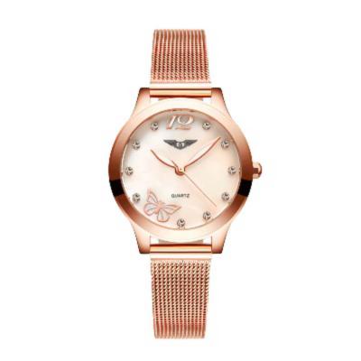 China Bright trend net women's watch new diamond set automatic date belt watch waterproof women's watch for sale