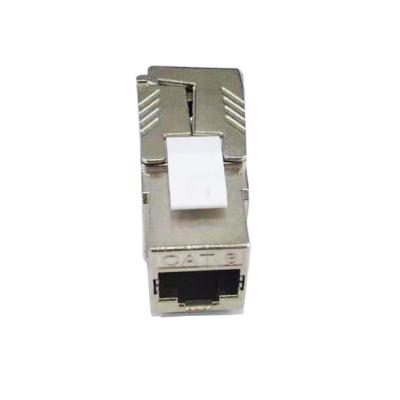 China Network RJ45 zinc alloy 180 degree shielded STP cat8 toolless keystone jack for Cat.8 cabling for sale