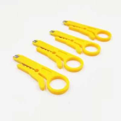 China Network Insert Wire Stripper Pliers MINI Wire Cutter Tools Multi Crimping Stripping Cut Line Yellow Portable Crimper Cat5e Cat6 Cable Blister for sale