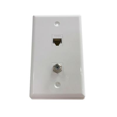 China OEM network cabling system type one port cat6 network modular faceplate CAT6 RJ45 for sale