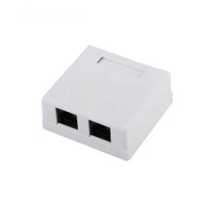 China audio & Video High Quality 1port 2port Cat5e Cat6 UTP RJ45 Connect Keystone Jack Wall Surface Mount Junction Box for sale