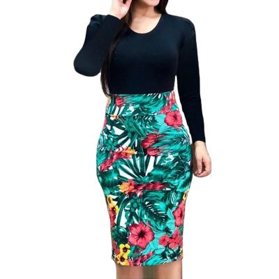 China 2022 Summer Anti-static Hot Sales Plus Size Women's Clothing Lady Elegant Dresses Women Floral Dress Casual Dress for sale