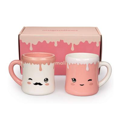 China Ceramic Mr. and Mrs. Viable Mugs - Unique Marshmallow Coffee Mug Wedding Gift for sale