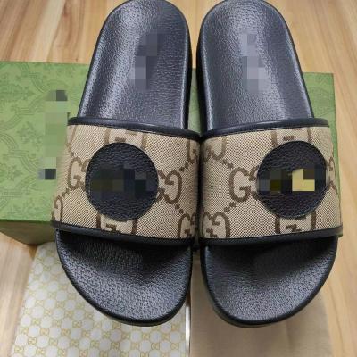 China Original brand box Women's Summer Beach Slippers Fashion Trend Luxury Indoor Outdoor Unique Anti-skid Shoes Eva Soft Flat Thick Serrated for sale