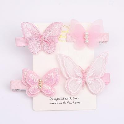 China Cute 3D Child Baby Toddler 3D Butterfly Hair Band Accessories Girls Headwear Children Hair Clips for sale