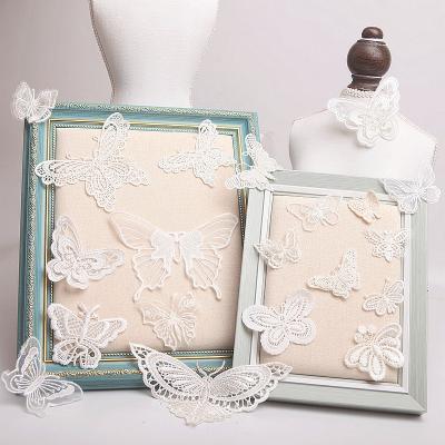 China 3D Butterfly Applique Wedding Craft DIY Clothing Accessories Scrapbook Embroidery Patch Decoration for sale