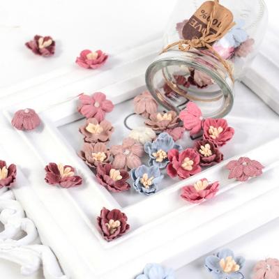 China 3D 2CM Artificial Flower Silk Rose Mini Flower For Wedding Decoration Diy Garland Headdress Accessories Cut Art Fake Flower for sale