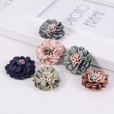 China 3D 3cm Head Wedding Party Silk Artificial Flower Decor DIY Rose Flower Garland Scrapbook Gift Box Home Craft Flower for sale