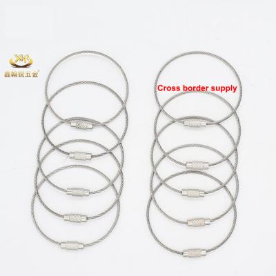 China Stainless Steel Wire Xinhanrui Silver Aircraft Stainless Steel Screw Braking Wire Rope Cable Main Chain Ring for sale