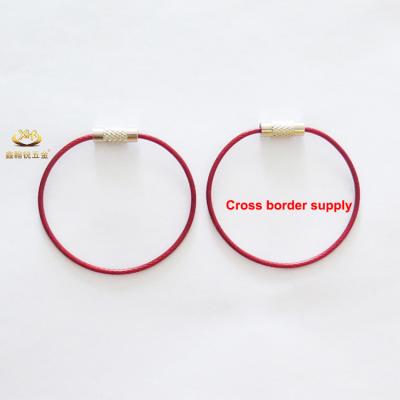 China Red Stainless Steel Cable Keyholder Cable Stainless Steel Wire Xinhanrui Aircraft Key Chain for sale