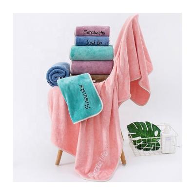 China Viable Wholesale High Quality Luxury Bath Towels Embroidery Towel Hotel Bathroom Bath Towels Set for sale