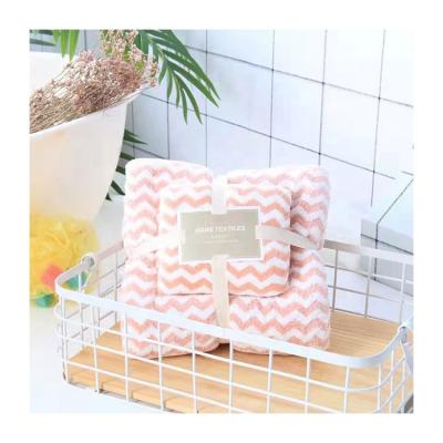 China Hotel Bathroom Microfiber Washcloth Hand Towel Bath Towel Set Sustainable Fleece Terry Towel Set for sale