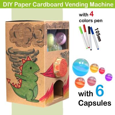 China DIY Cardboard Vending Machine With Capsule STEAM BACK UP Cardboard Toy Educational Assemble Creative Paper Toy For Kids 2021 2020 for sale