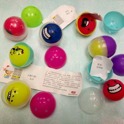 China Toy Wholesales Bulk Capsules 40mm Emoticon Soft Face Flashing Light Jawbreaker LED Toys Funny Bouncing Ball For Vending Machines for sale