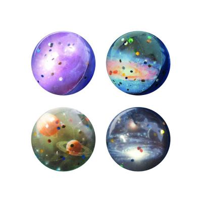 China Universal Toy Series Promotional Self Vending Small Toy Logo Paper Card Glitter Super 32mm Bouncing Crazy High Rubber Science Promotional Ball for sale