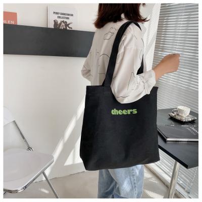 China Vintage Large Capacity Shoulder Bag Female Foldable Casual Shopping Tote Bag Cotton Canvas Large Tote Bag for sale