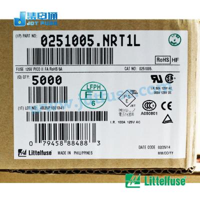 China LOW VOLTAGE Littelfuse 0251005.NRT1L PICO Fuse 5A 125V 3x7mm Axial Terminal Fuses for sale