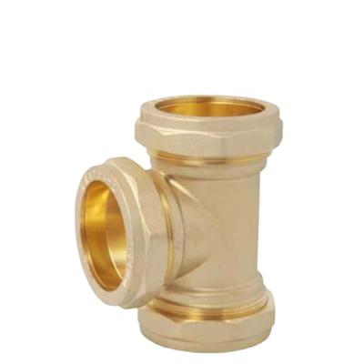 China Tee equal 10mm compression brass fitting for sale