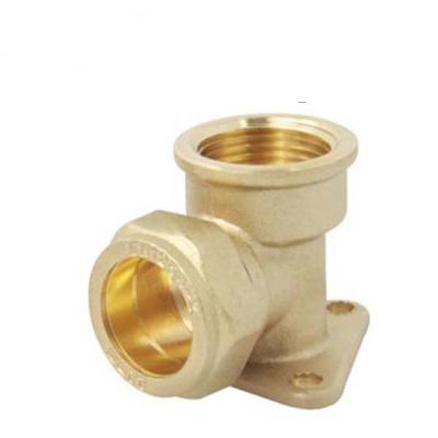 China Threaded BSPP Pex High Quality Brass Fitting Wall Plated Female Elbow for sale