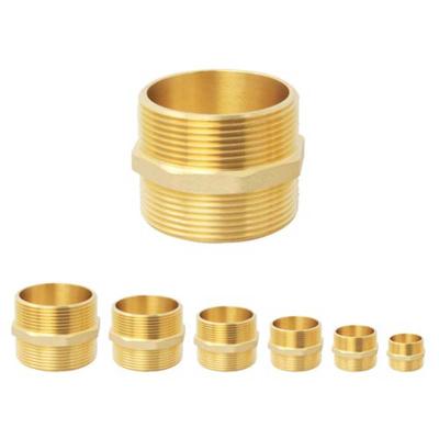 China Idealflex Fitting Brass Pipe Connector Copper Compression Nipple Equal for sale