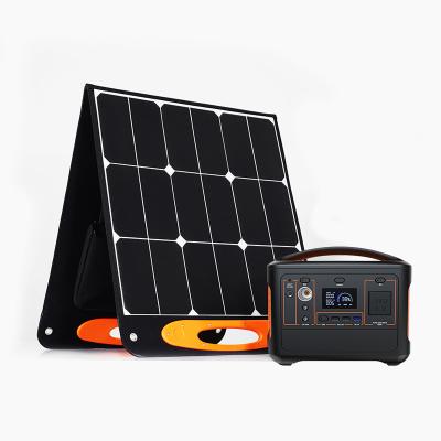 China Custom factory 500W 220V 110V power station generator wireless charging lithium battery portable solar rack pairing with100w solar panels for sale