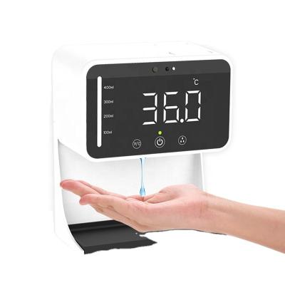 China New Design LK90 2-in-1 Thermometer Automatic Dispenser Sensor Thermometer Liquid Soap Alcohol Dispenser Stock in Shenzhen for sale