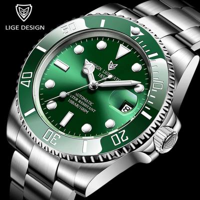 China 2021 Date 2021 LIGE 6801 Automatic Luxury Automatic Mens Waterproof Dive Watches Business Mechanical Watch for sale