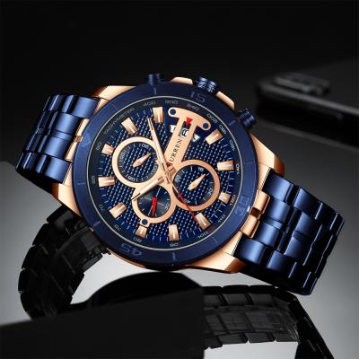 China CURREN 8337 Automatic Date Mens Top Brand Luxury Chronograph Quartz Watches Automatic Date Stainless Steel Business Wrist Watch for sale