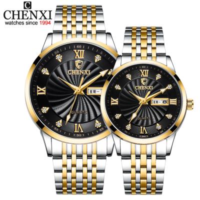 China Automatic Date Chenxi 8212 Wristwatches Diamond Analog Stainless Steel Waterproof Chenxi Luxury Quartz Fancy Couple Watches for sale