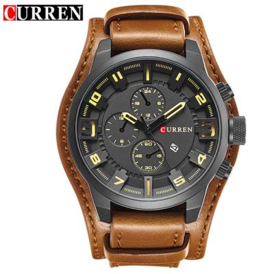 China 2021 CURREN 8225 Date 2021 Men's Japan Quartz Movement Hand Automatic High Quality Alloy Waterproof Men's Wristwatches for sale