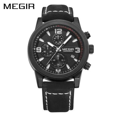 China Automatic Date Megir 2026 Fashion Megir Watch Military Luxury Brand Band Men Quartz Leather Watches for sale