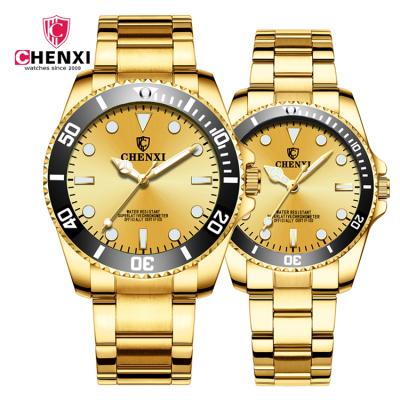 China Chenxi 2021 085A Auto Date Design Your Own Couples Quartz Wristwatches Water Resistant Analog Luxury Stainless Steel Watch for sale