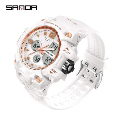 China Unisex Analog Alarm Sanda 942 Digital Movement Watches 50M Waterproof Sports Wristwatch Sanda for sale