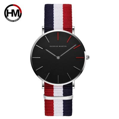 China Hot Sale Hannah Martin HR36 Water Resistant Quartz Women Watch Nylon Strap Fashion Minimalist Female Strap Wristwatches for sale