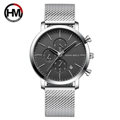 China 2021 HANNAH MARTIN HM-109 2019 Metal Simple Men's Automatic Mesh Strap Quartz Watch Stainless Date Watches Minimalist for sale