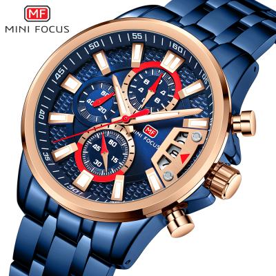 China 2021 Date Mini Focus MF0352G Automatic Big Screen Chronograph Quartz Watch Luxury Water Proof Mens Watch Gift Set for sale