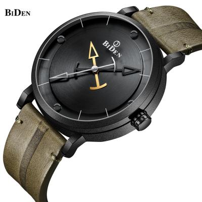 China OEM Leather Custom Analog Quartz Wristwatch Mens Water Resistant BIDEN 0161 Band Japan Movement Fashion Men's Casual Watches for sale