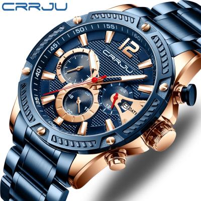 China Crrju 2283 New Design Luminous Sports Watches Man Chronograph Waterproof Men's Quartz Watch Automatic Date for sale