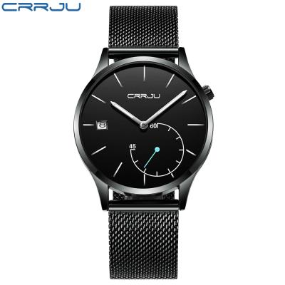 China Creative date 2021 CRRJU 2129 men's automatic wrist watch quartz stainless steel and leather top brand sports luxury watches for sale