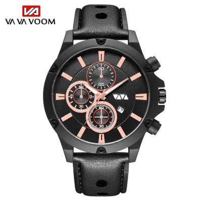 China 2021 VAVA VOOM VA-202 Men's Causal Quartz Analog Wrist Watch Leather Strap Fashion Causal Men Watches Brand for sale