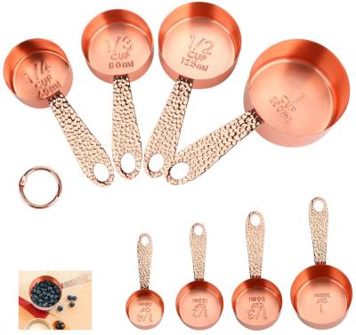 China Amazon Hot Selling Viable Gram Tools Administer Copper Measuring Spoon Cups Baking Kitchen Food Scale Spoon Cups for sale