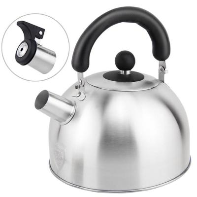 China Sustainable Modern Coffee Stovetop Tea Kettle Stainless Steel Hot Whistling Teapot With Handle for sale