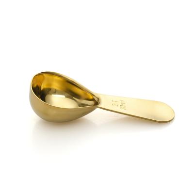 China Cubiertos Dorados 15ml Coffee Tea Scoop Stainless Steel Metal Kitchen Viable Gold Measuring Spoon for sale